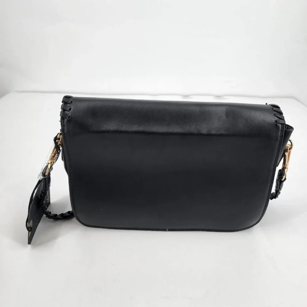 Moda Luxe Whip Stitch Faux Leather Medium Cross Body NWT - Picture 2 of 9